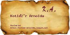 Kotlár Arnolda névjegykártya